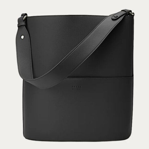 Freja New York | Tall Tote - Black | Vegan Leather | Gently Used - Picture 1 of 7
